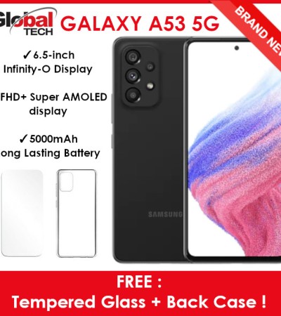 Samsung Galaxy A53 5G 128GB or 256GB (FREE : TEMPERED GLASS + BACK CASE)